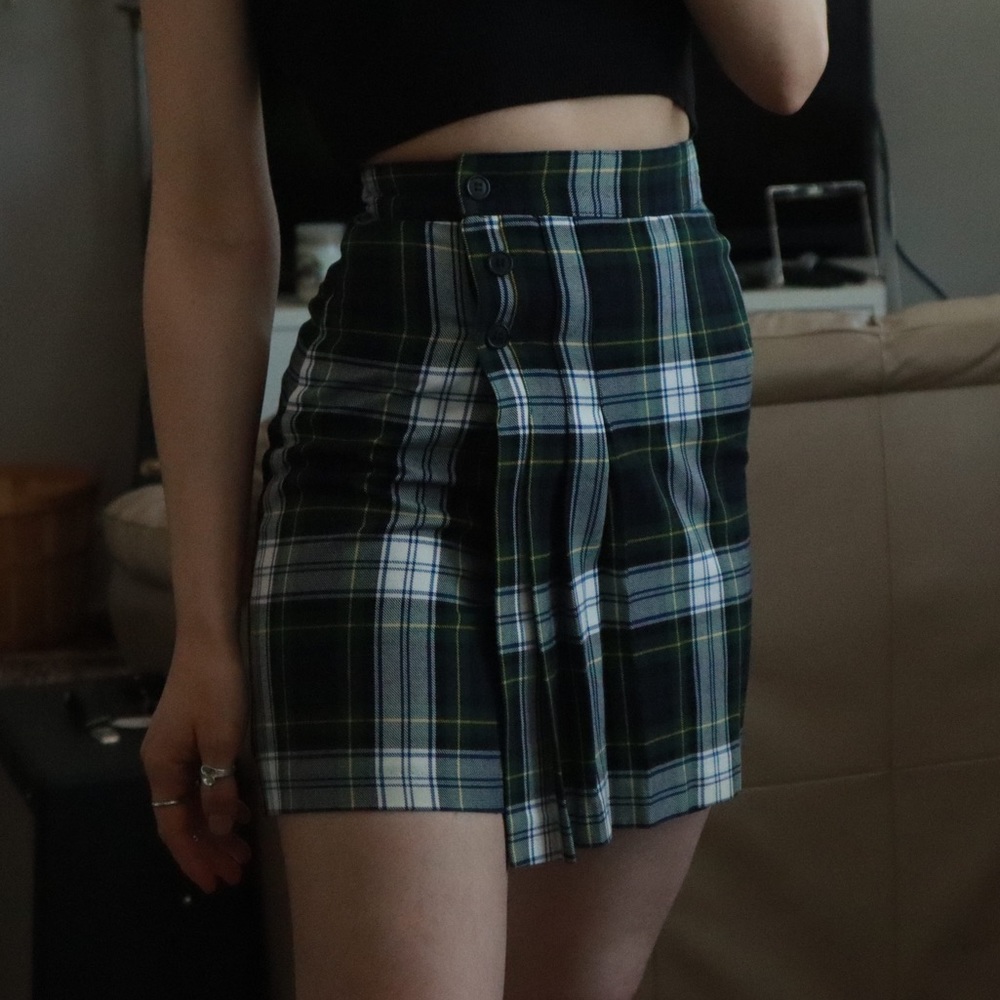 Vintage tartan mini skort - XS